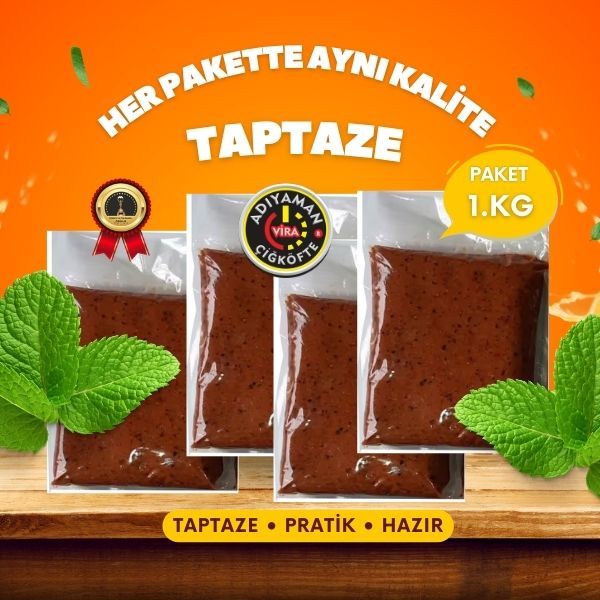 1 kg vakumlu çiğ köfte paketi – toptan satış görseli
